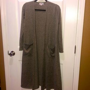 LuLaRoe Sarah Duster Heather Light Brown Size S